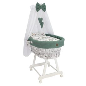 Mózeskosár - fehér + zöld