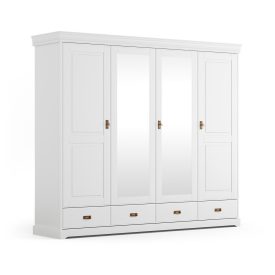 Torniella 4 ajtós, tükrös szekrény, fehér