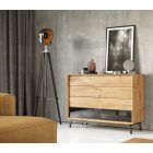 Montalto fiókos komód, üveggel