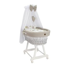 Mózeskosár - fehér + bézs