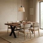 Elvira fenyő étkezőasztal, X-lábakkal (180 cm)