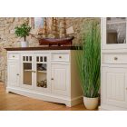 Berbenno 4 ajtós, üveges komód F+D