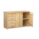 Zsombor 2 ajtós, 4 fiókos komód, szélső fióksorral