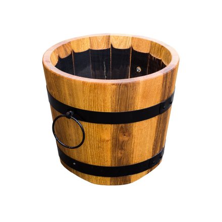 Virágtartó dézsa, 2 abroncsos, 41x36 cm