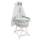 Mózeskosár - fehér + szürke