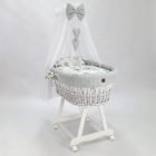 Mózeskosár - fehér + szürke