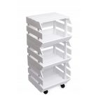 Gurulós tároló láda, közepes, fehér