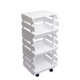 Gurulós tároló láda, közepes, fehér