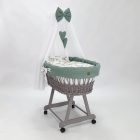 Mózeskosár - szürke + zöld