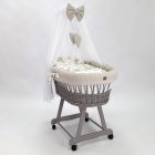 Mózeskosár - szürke + bézs