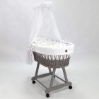 Mózeskosár - szürke + fehér