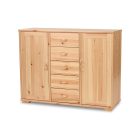 Vanessa 2 ajtós, 5 fiókos fenyő komód