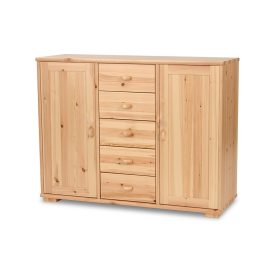 Vanessa 2 ajtós, 5 fiókos fenyő komód