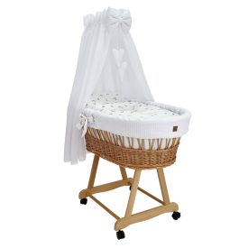 Mózeskosár - natúr + fehér