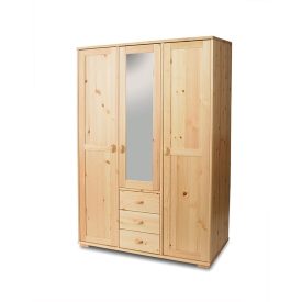   Vanessa 3 ajtós, 3 fiókos, középen tükrös fenyő szekrény