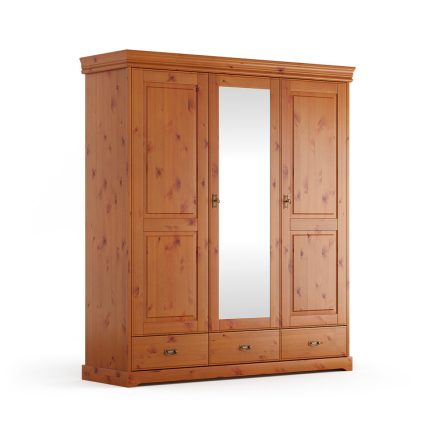 Torniella 3 ajtós, tükrös szekrény, méz színű