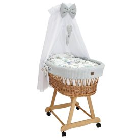 Mózeskosár - natúr + szürke